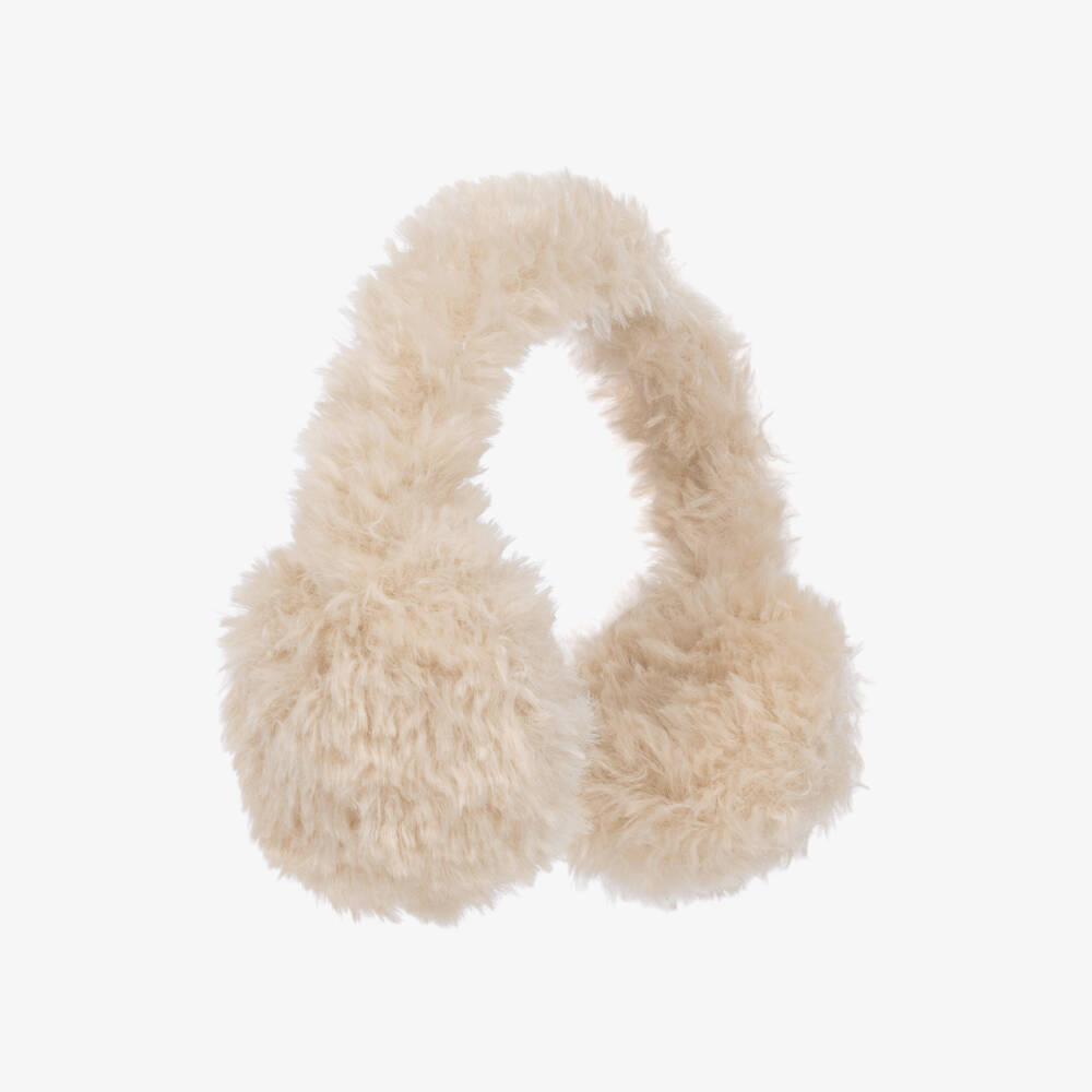 Il Gufo-Girls Ivory Plush Earmuffs | Childrensalon Outlet