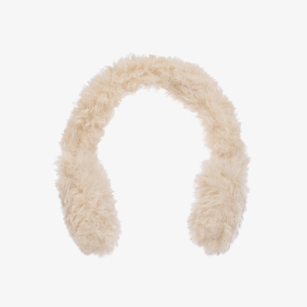 Il Gufo-Girls Ivory Plush Earmuffs | Childrensalon Outlet