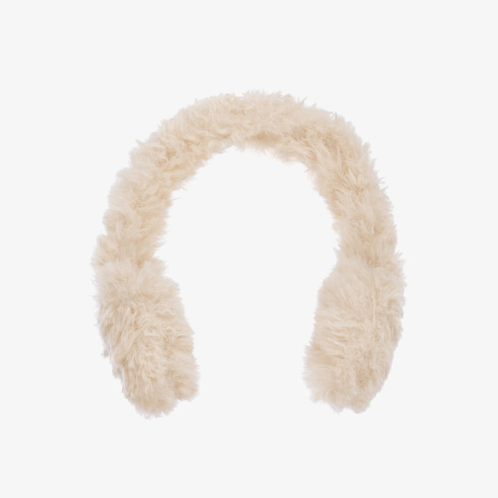 Il Gufo-Girls Ivory Plush Earmuffs | Childrensalon Outlet
