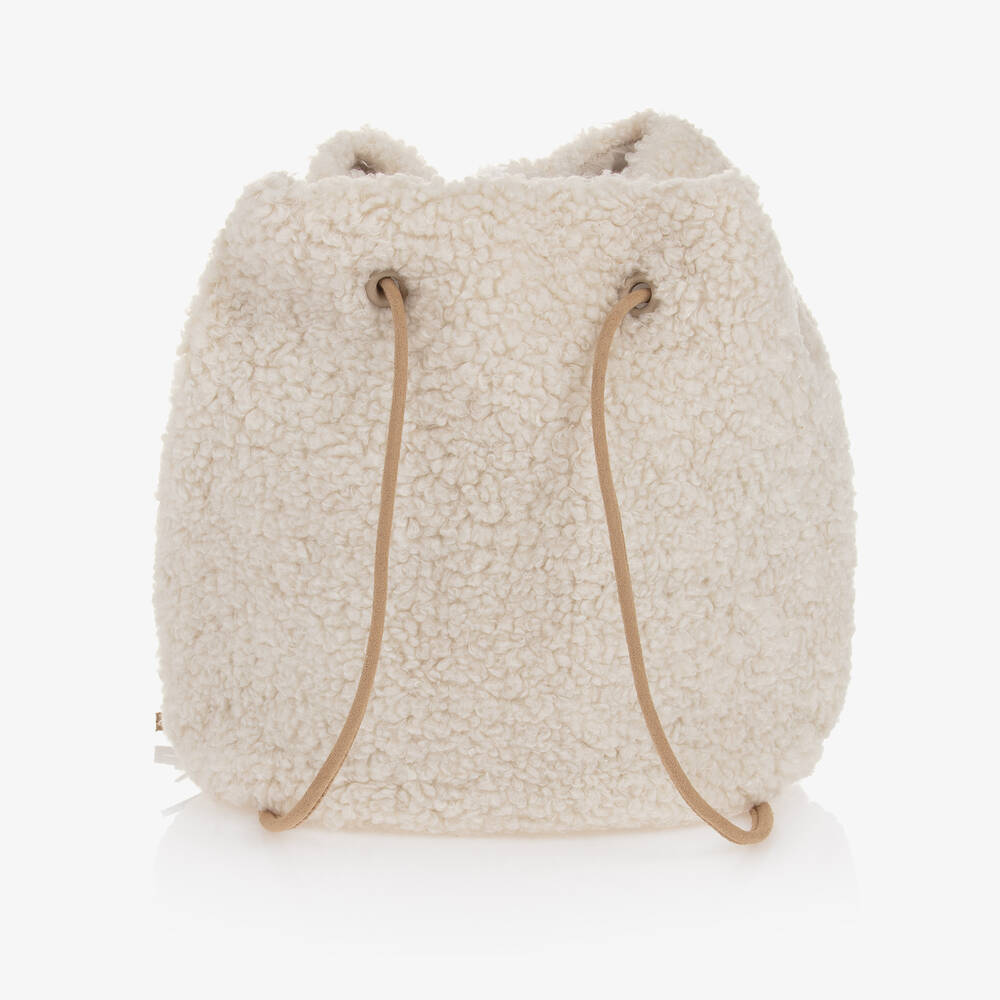 Il Gufo-Girls Ivory Sherpa Fleece Bag (19cm) | Childrensalon Outlet