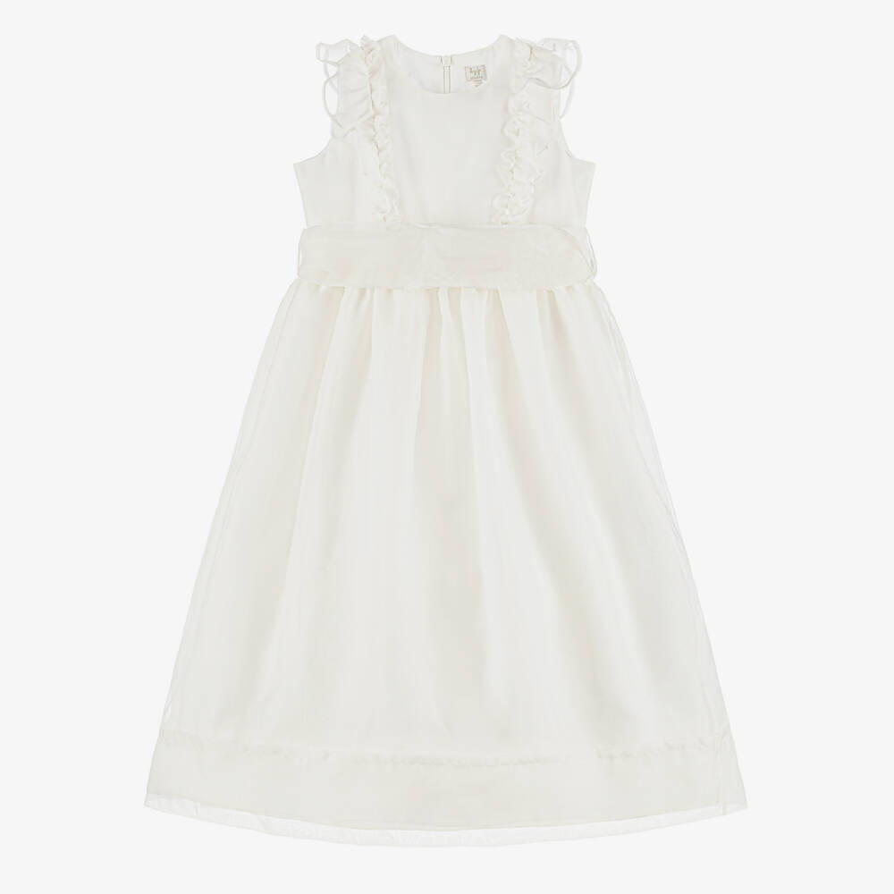 Il Gufo-فستان عاجي حريري بكشكش للبنات | Childrensalon Outlet