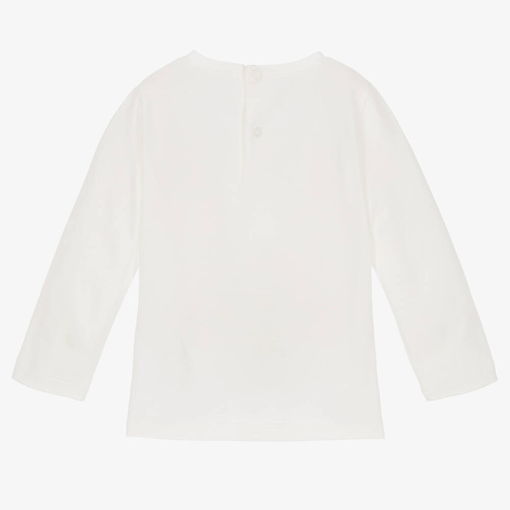 Il Gufo-Кремовый топ с луной и звездами для девочек | Childrensalon Outlet