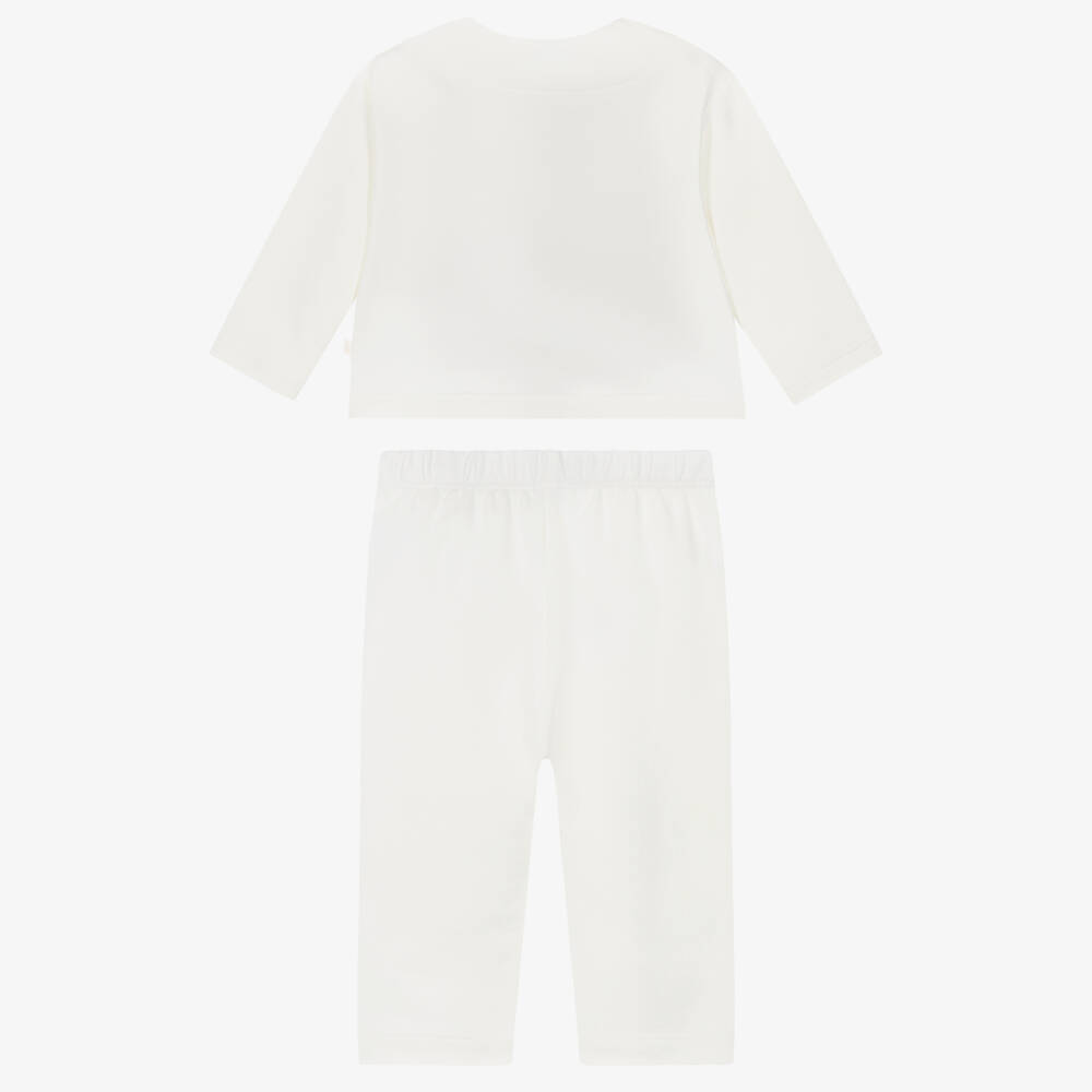 Il Gufo-Girls Ivory Tracksuit with Sherpa Fleece Pockets | Childrensalon Outlet