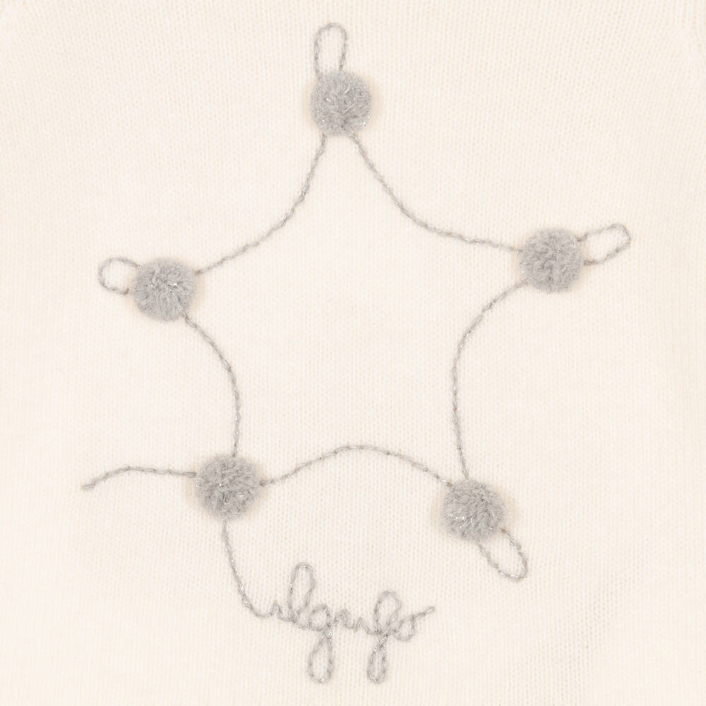 Il Gufo-Кремовый шерстяной свитер со звездой для девочек | Childrensalon Outlet