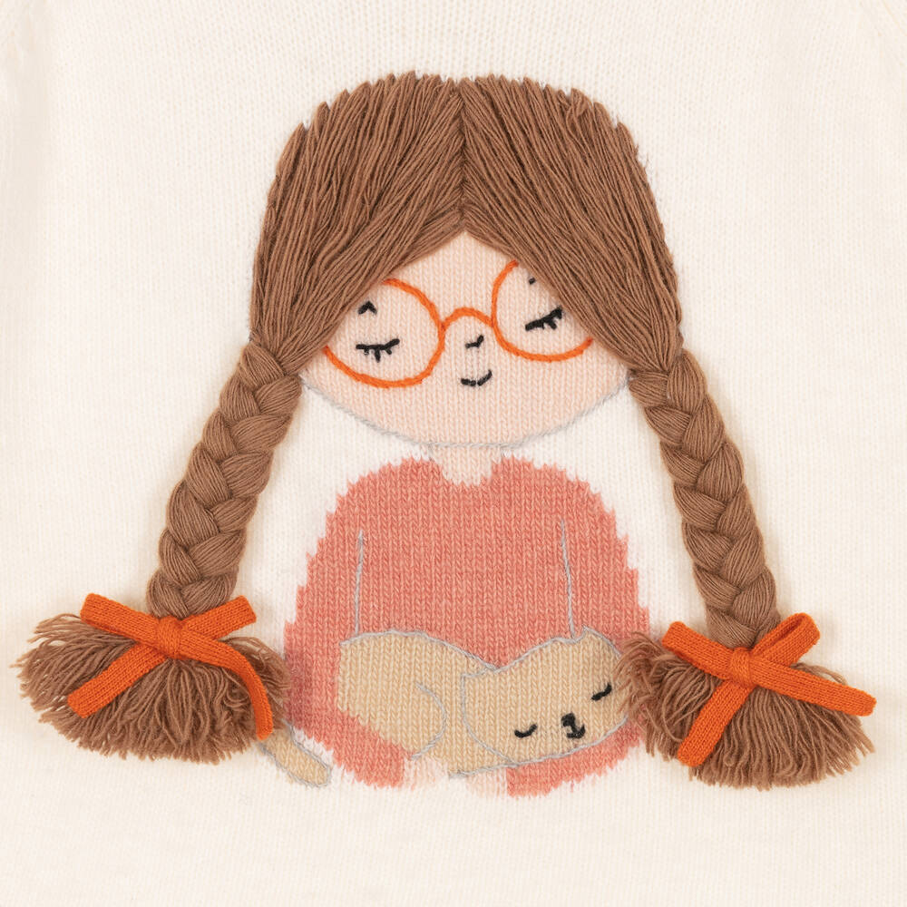 Il Gufo-Girls Ivory Wool Sweater | Childrensalon Outlet