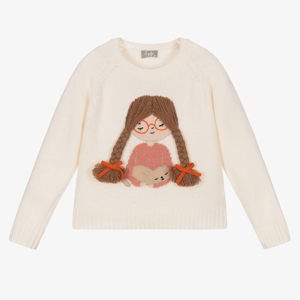 Il Gufo-كنزة صوف لون عاجي للبنات | Childrensalon Outlet