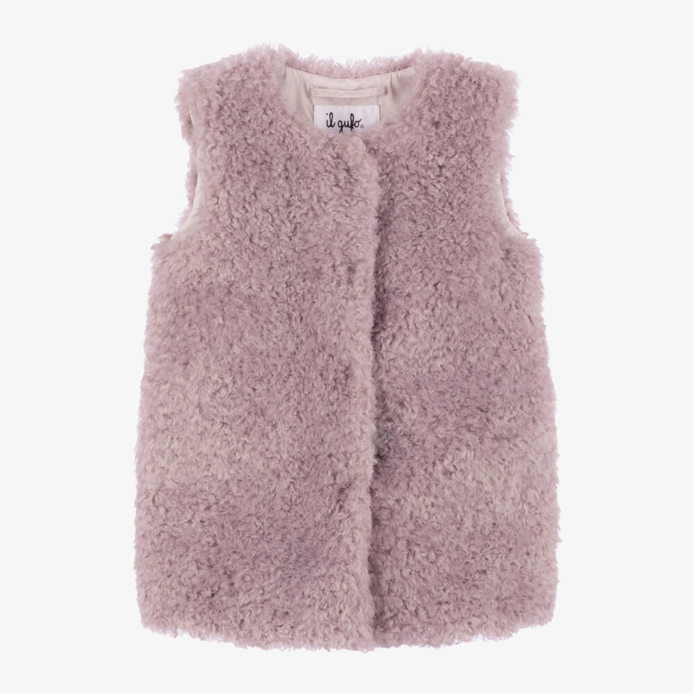 Il Gufo-Girls Lilac Faux Fur Vest | Childrensalon Outlet