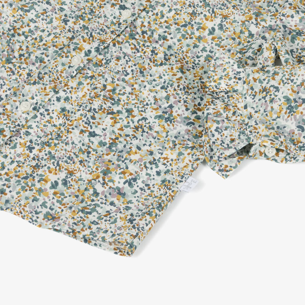 Il Gufo-بلوزة بطبعة ورود قطن لون أخضر | Childrensalon Outlet