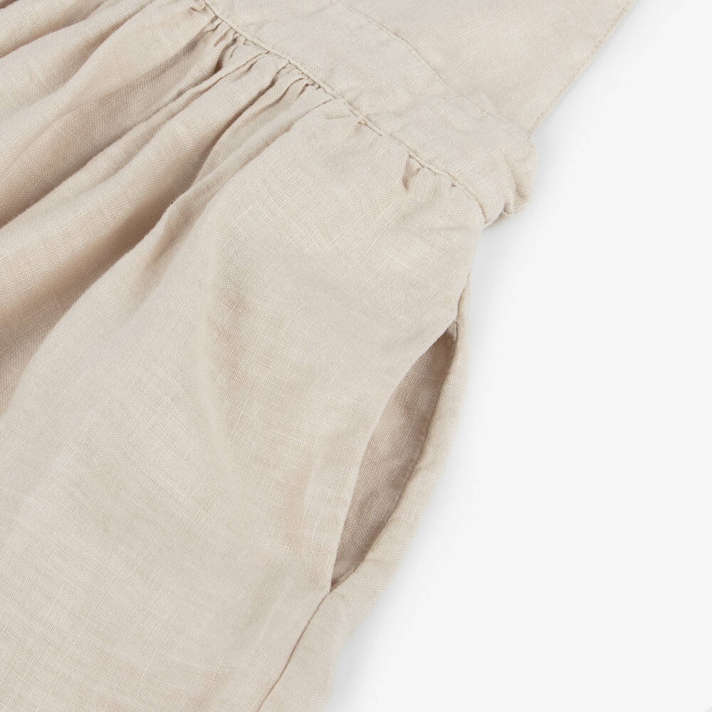 Il Gufo-Льняное платье без рукавов бежевое для девочек | Childrensalon Outlet