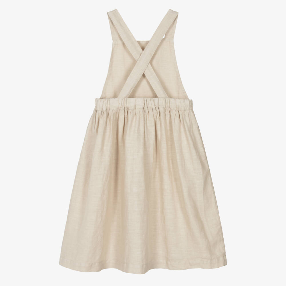 Il Gufo-Льняное платье без рукавов бежевое для девочек | Childrensalon Outlet
