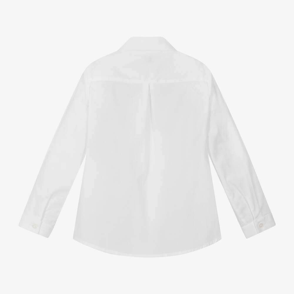 إيل غوفو-قميص قطن بوبلين لون أبيض للبنات | Childrensalon Outlet