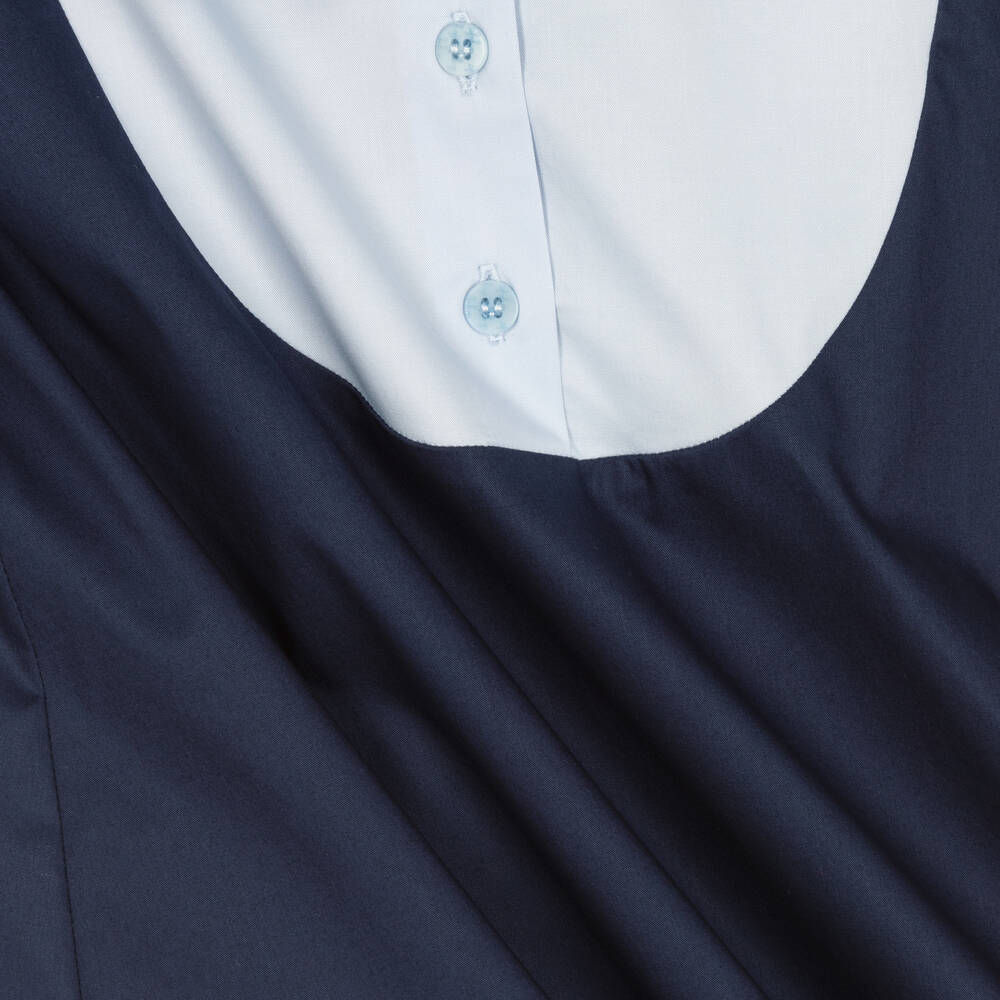 Il Gufo-Синее хлопковое платье для девочек | Childrensalon Outlet