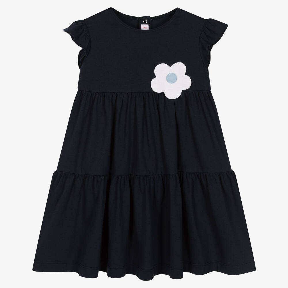 Il Gufo - Robe bleue en jersey de coton fille | Childrensalon