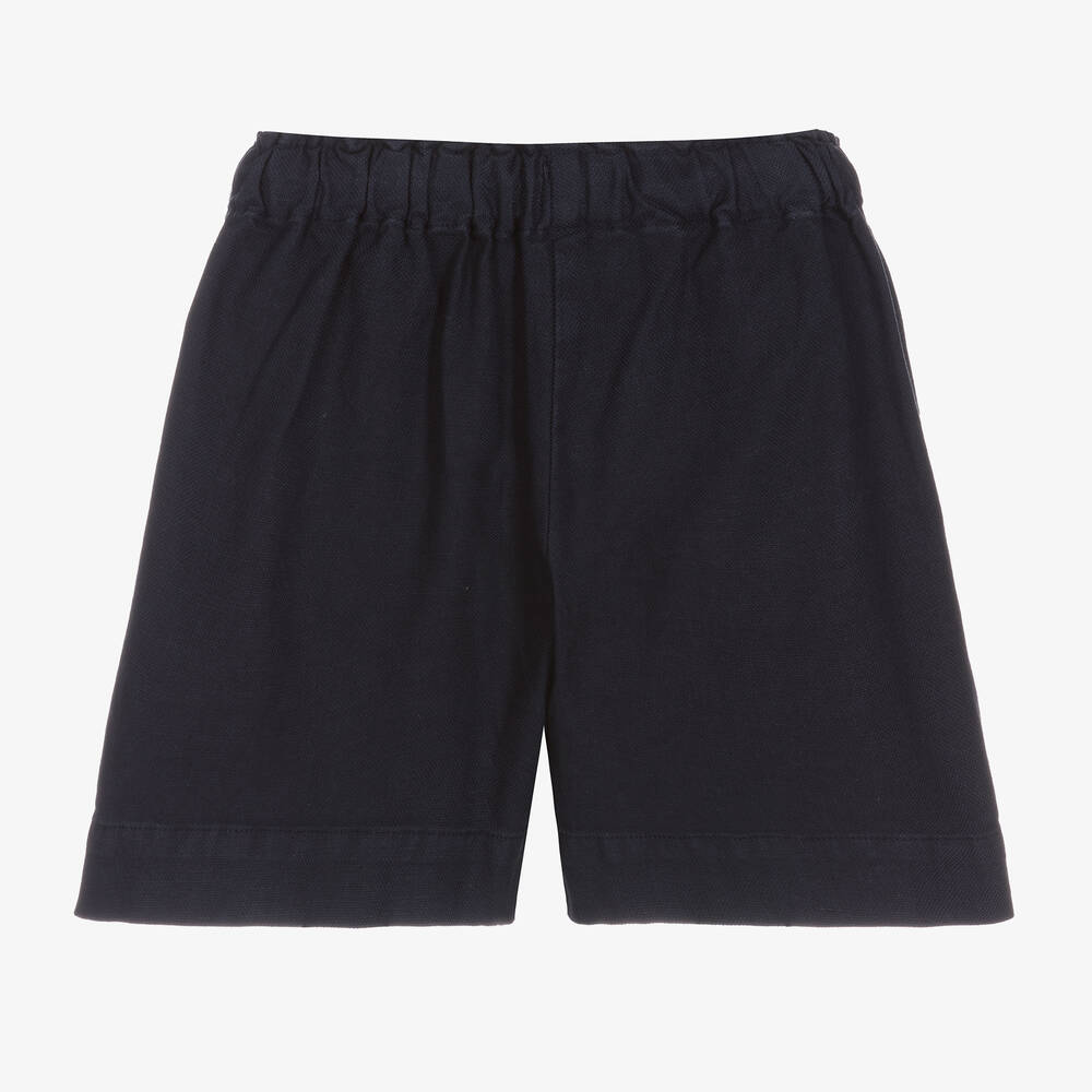 Il Gufo-Синие шорты из хлопка и льна | Childrensalon Outlet