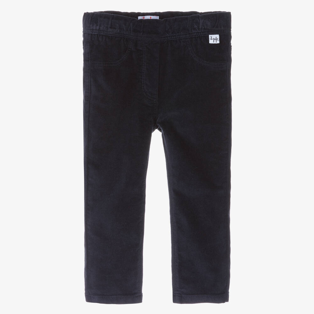 Il Gufo - Pantalon bleu marine en velours | Childrensalon