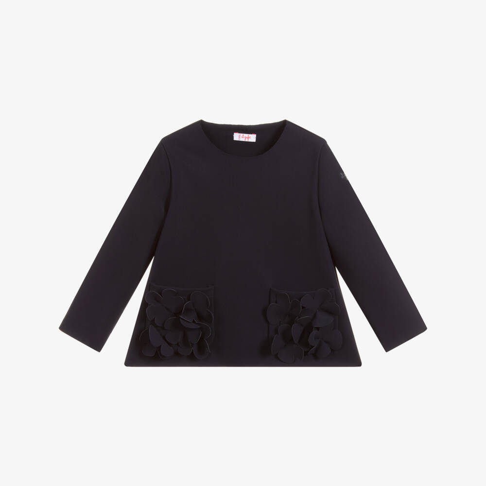 Il Gufo-توب ليكرا لون كحلي للبنات | Childrensalon Outlet