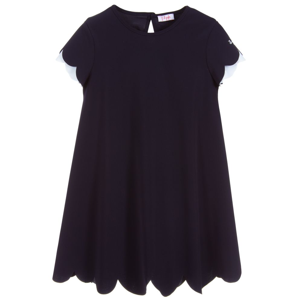 Il Gufo - Girls Navy Blue Lycra Dress | Childrensalon