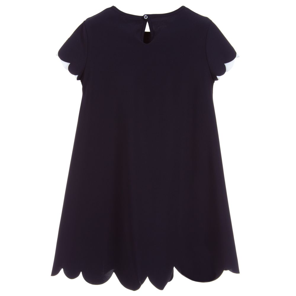 Il Gufo-Girls Navy Blue Lycra Dress | Childrensalon Outlet