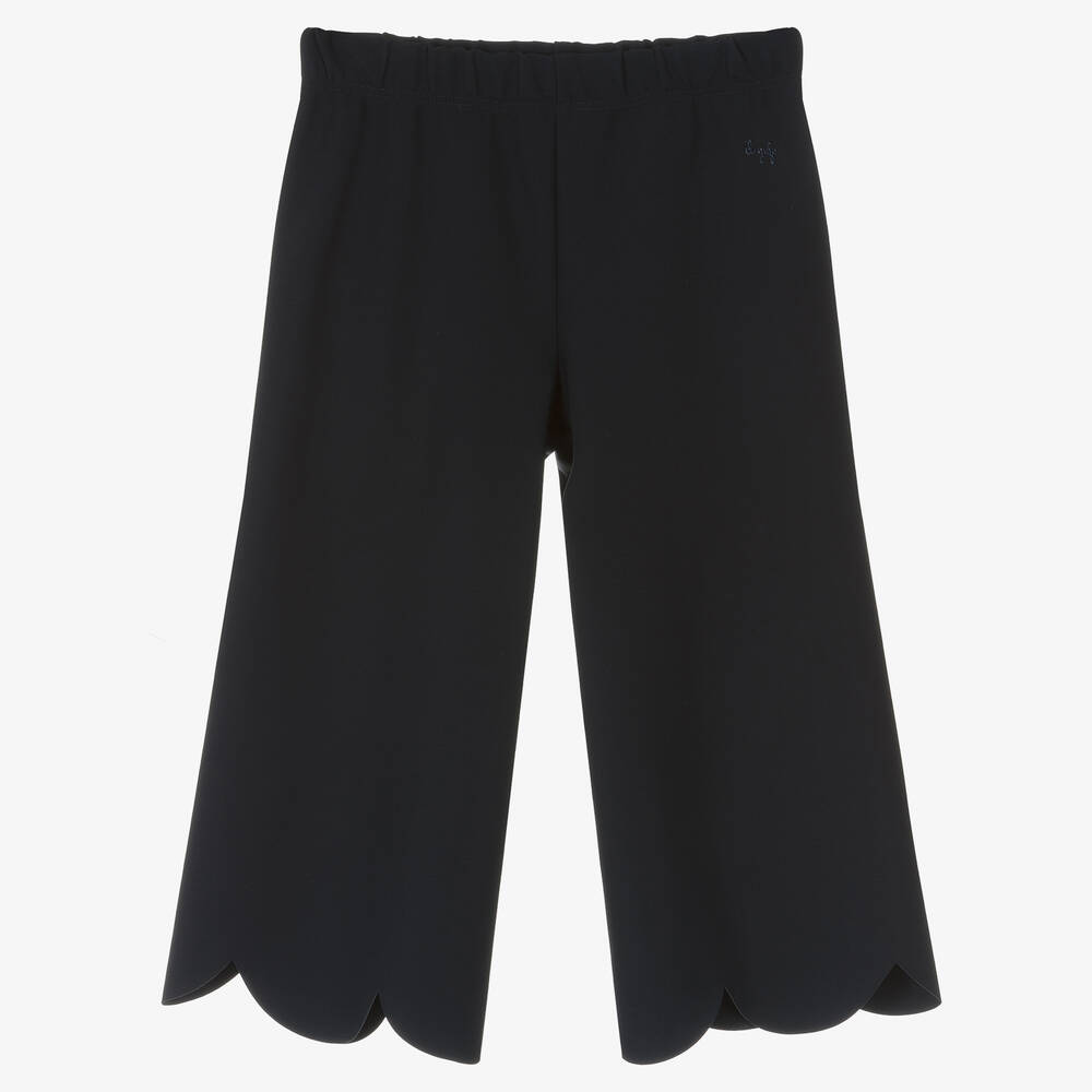 Il Gufo - Pantalon festonné bleu marine Fille | Childrensalon