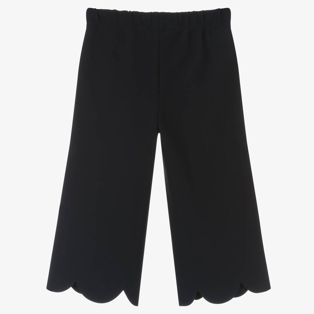 Il Gufo-بنطلون بأرجل واسعة جيرسي لون كحلي للبنات | Childrensalon Outlet