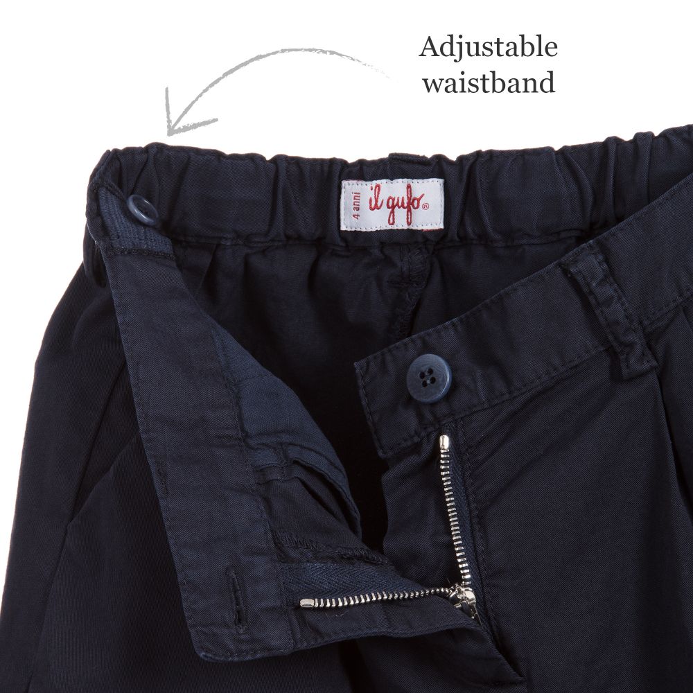 Il Gufo-Girls Navy Blue Shorts | Childrensalon Outlet