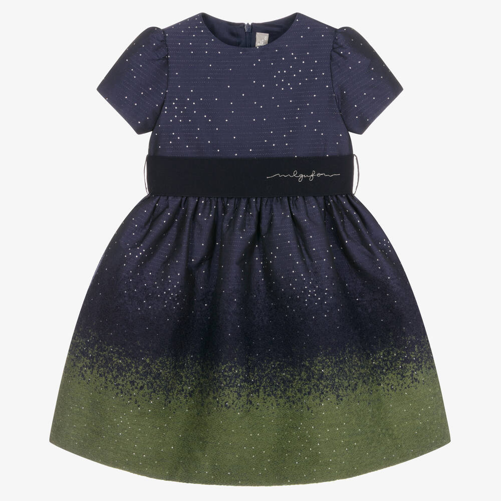 Il Gufo - Girls Navy Blue Sparkle Dress | Childrensalon