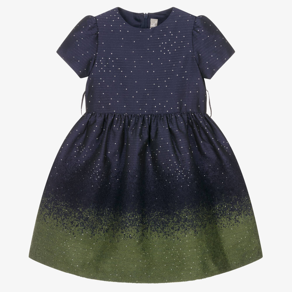 Il Gufo-Girls Navy Blue Sparkle Dress | Childrensalon Outlet