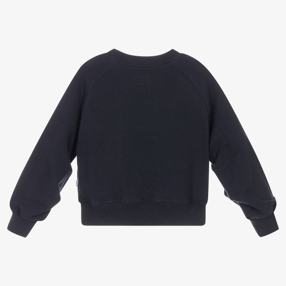 Il Gufo Girls Navy Blue Sweatshirt Childrensalon Outlet
