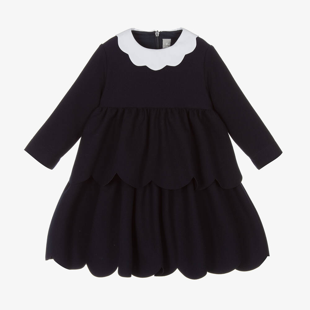 Il Gufo - فستان مزيج فيسكوز بطبقات لون كحلي | Childrensalon