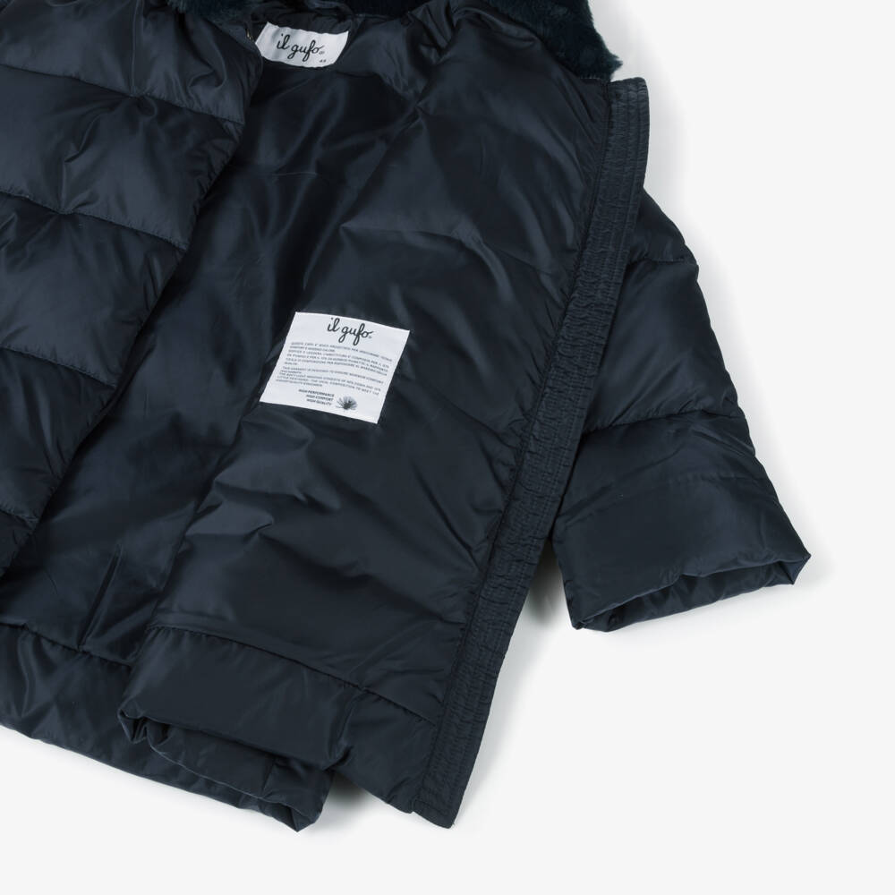 Il Gufo-Girls Navy Down Puffer Jacket | Childrensalon Outlet