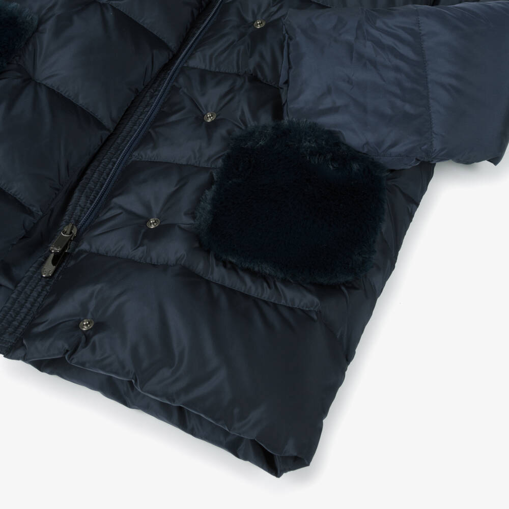 Il Gufo-Girls Navy Down Puffer Jacket | Childrensalon Outlet