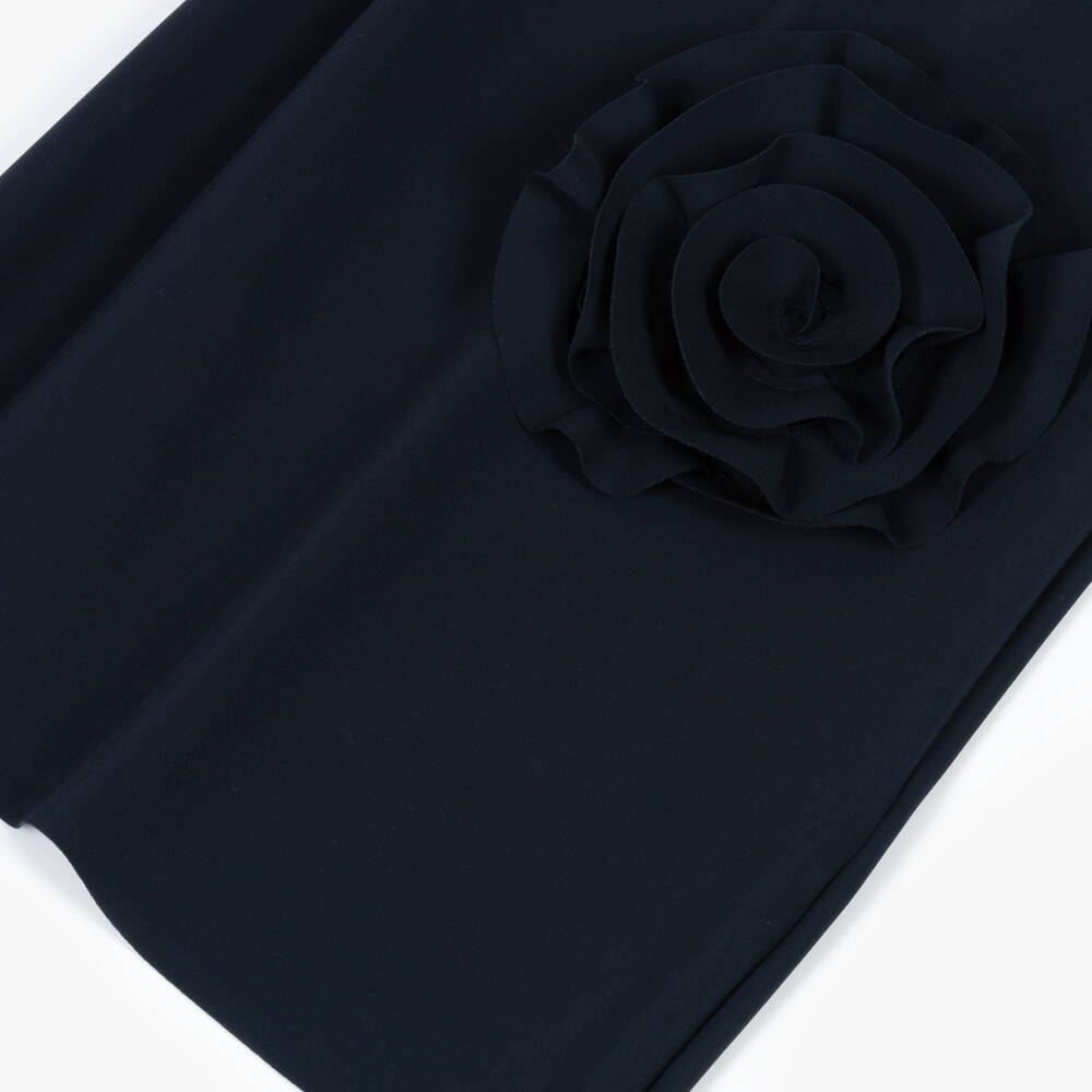 Il Gufo-Girls Navy Floral A-Line Dress | Childrensalon Outlet