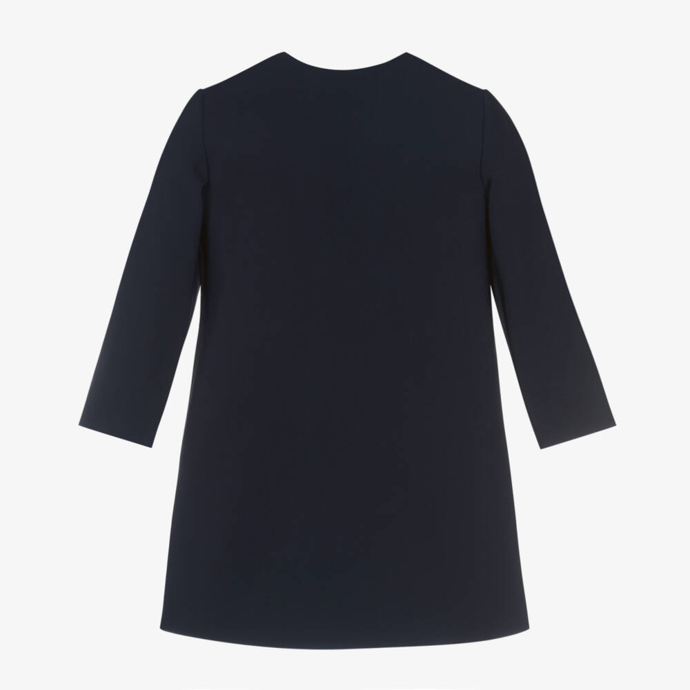 Il Gufo-Girls Navy Floral A-Line Dress | Childrensalon Outlet