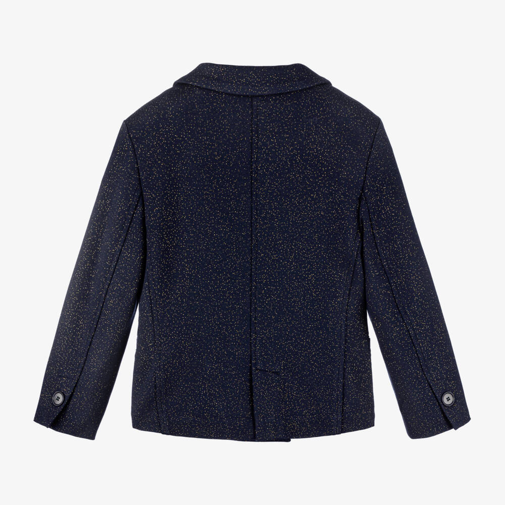 Il Gufo-Girls Navy Shimmer Blazer | Childrensalon Outlet
