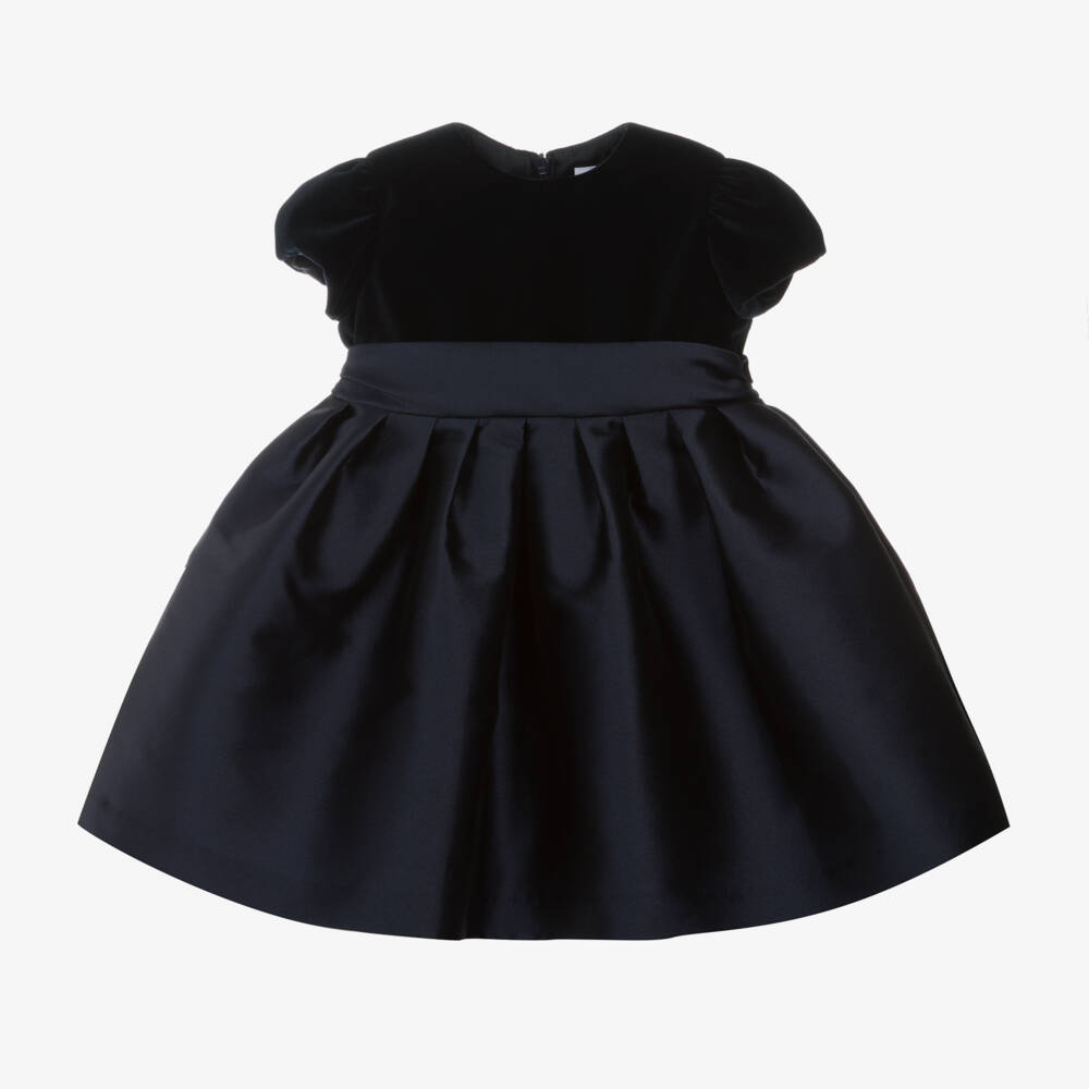 Il Gufo-فستان تويل ومخمل لون كحلي | Childrensalon Outlet