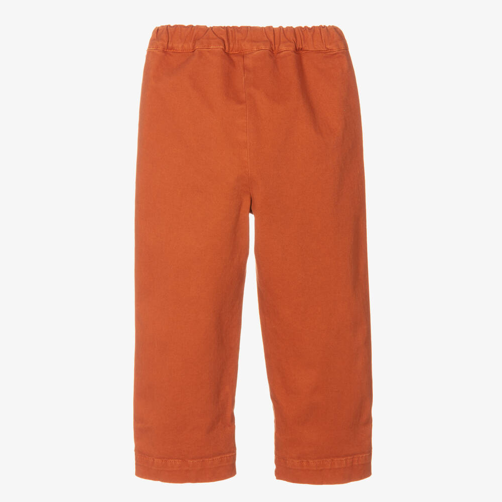 Il Gufo-بنطلون قطن تويل لون برتقالي للبنات | Childrensalon Outlet