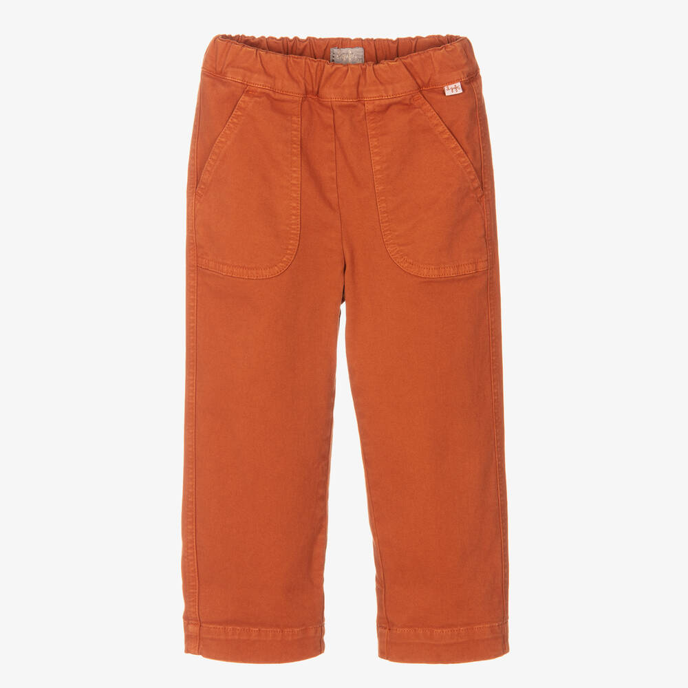 Il Gufo - Girls Orange Cotton Trousers | Childrensalon