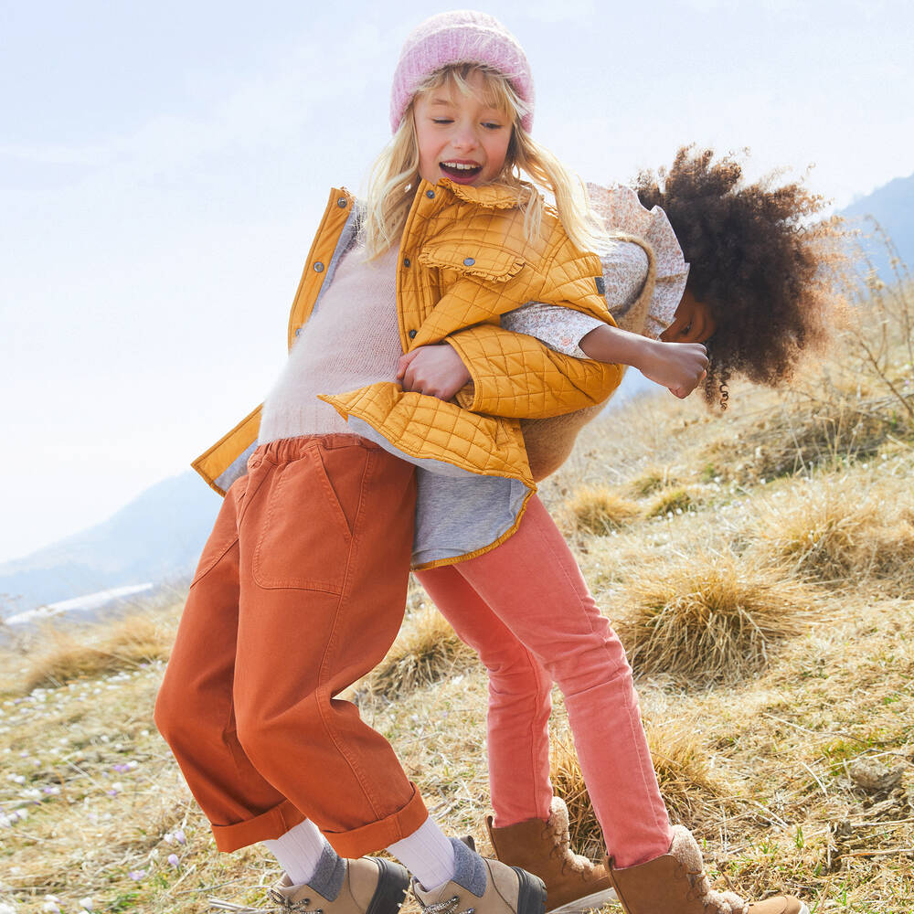 Il Gufo-بنطلون قطن تويل لون برتقالي للبنات | Childrensalon Outlet