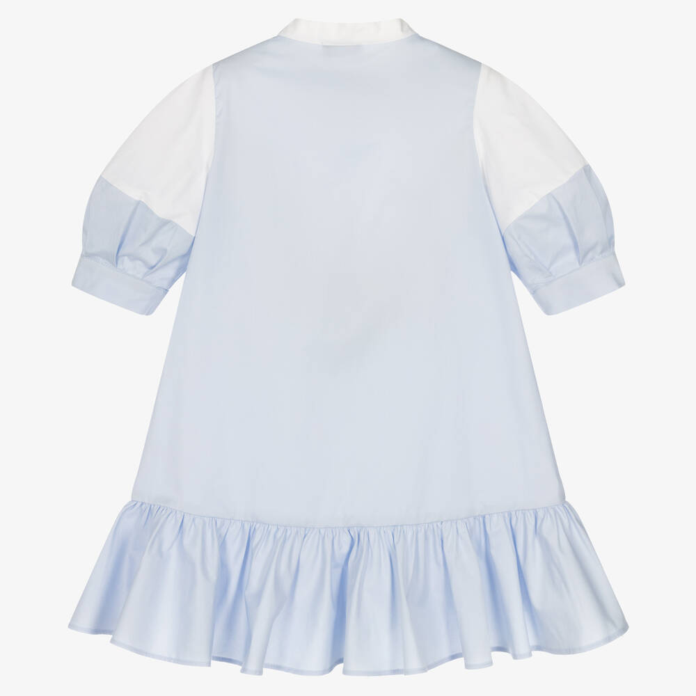 Il Gufo-Голубое хлопковое платье | Childrensalon Outlet