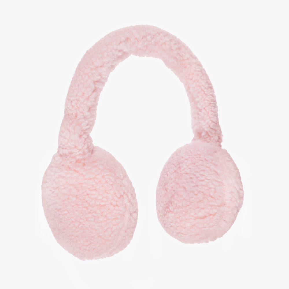 Il Gufo-Girls Pale Pink Sherpa Fleece Earmuffs | Childrensalon Outlet