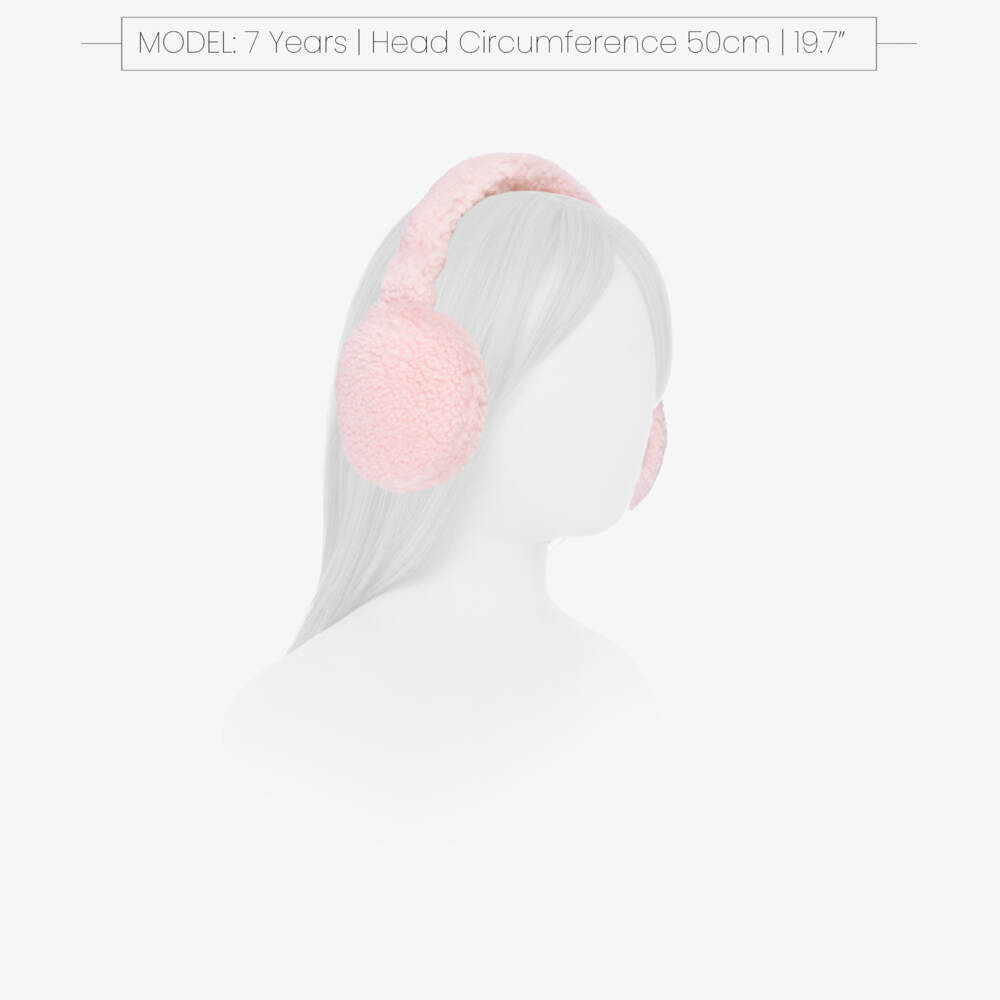 Il Gufo-Girls Pale Pink Sherpa Fleece Earmuffs | Childrensalon Outlet