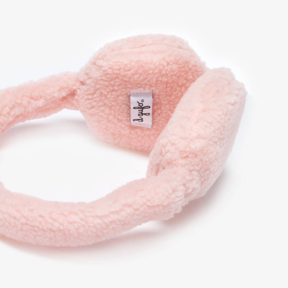 Il Gufo-Girls Pale Pink Sherpa Fleece Earmuffs | Childrensalon Outlet