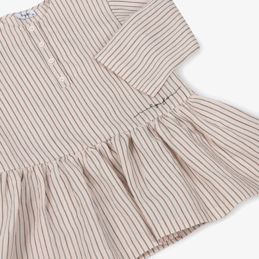 Il Gufo-Girls Pastel Striped Waistline Dress | Childrensalon Outlet