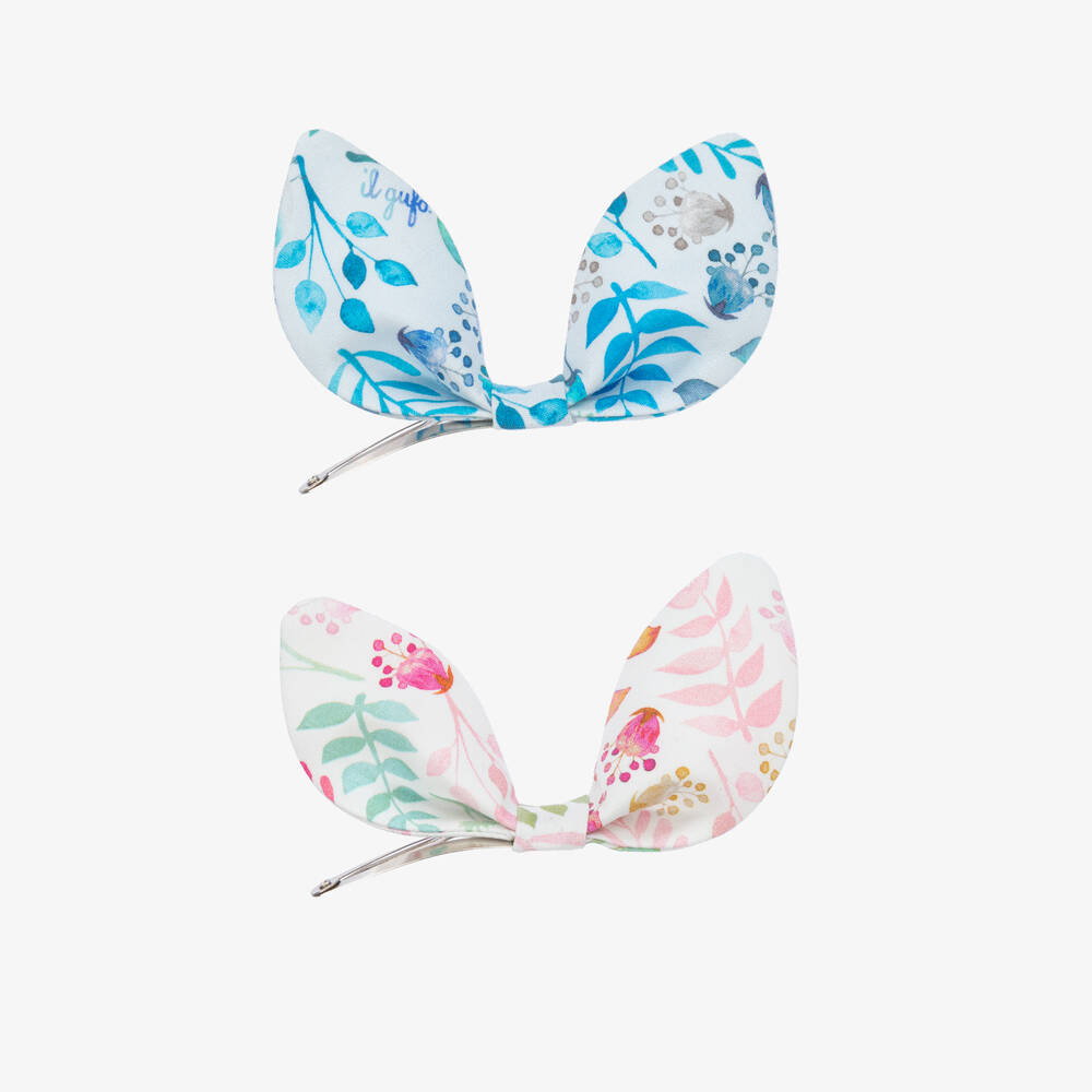 إيل غوفو-مشبك للشعر فيونكة لون زهري وأزرق (عدد 2) | Childrensalon Outlet