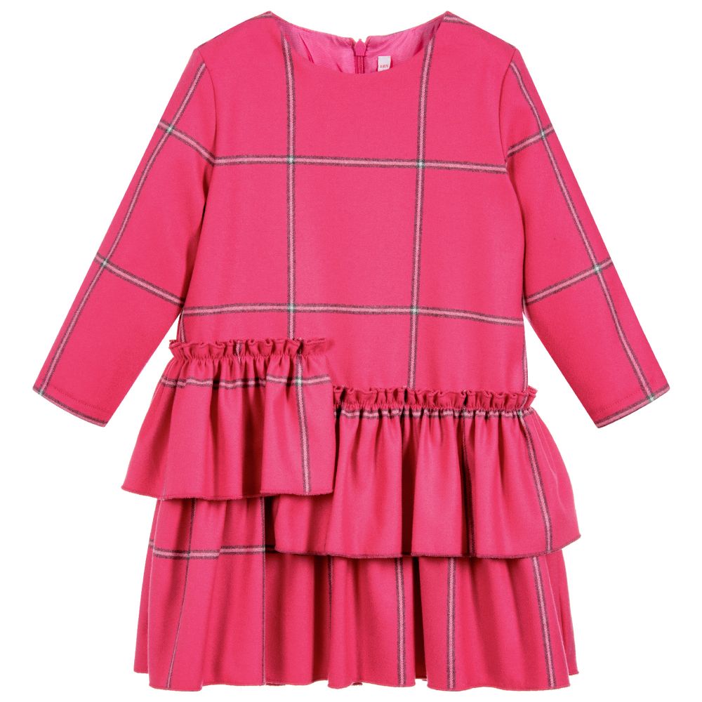 Il Gufo - Girls Pink Check Dress | Childrensalon