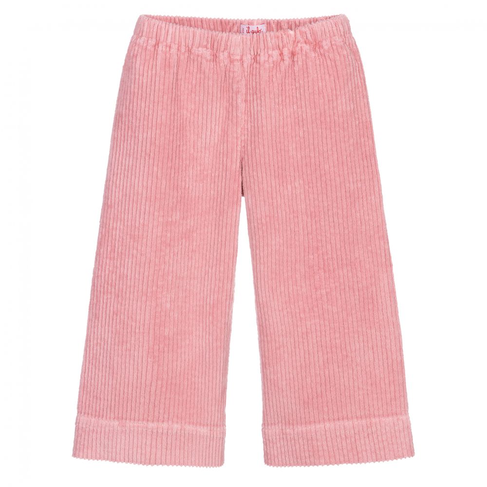 Il Gufo - Pantalon rose en velours | Childrensalon