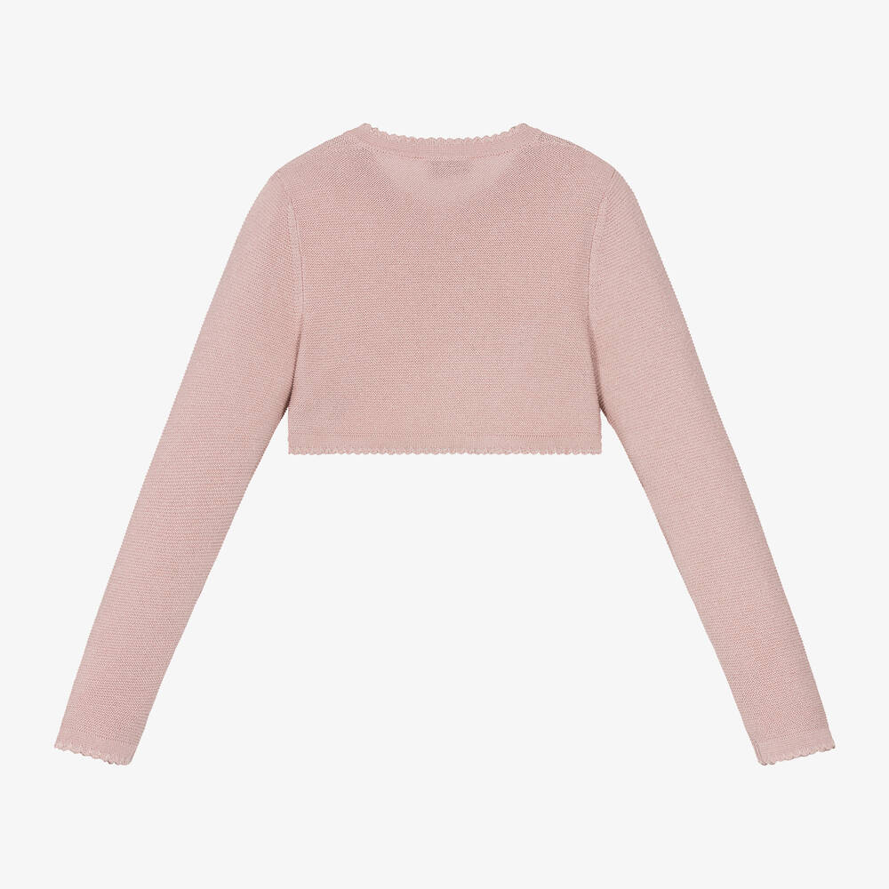 Il Gufo Girls Pink Cotton Bolero Cardigan Childrensalon Outlet