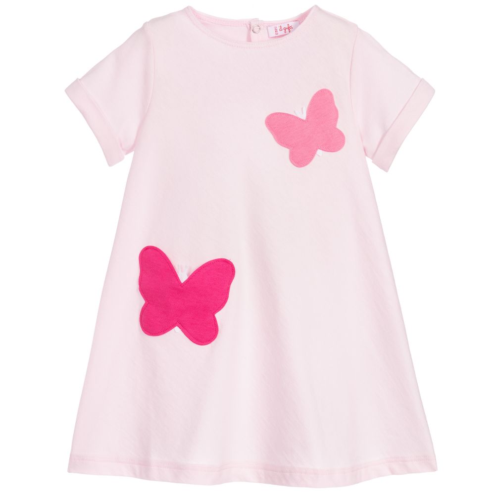 Il Gufo - Girls Pink Cotton Dress | Childrensalon