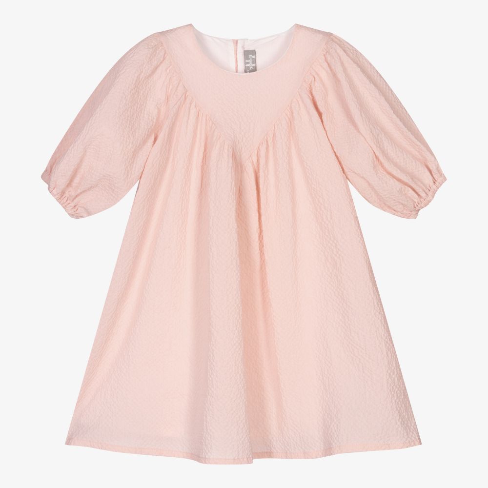 Il Gufo - Girls Pink Cotton Dress  | Childrensalon