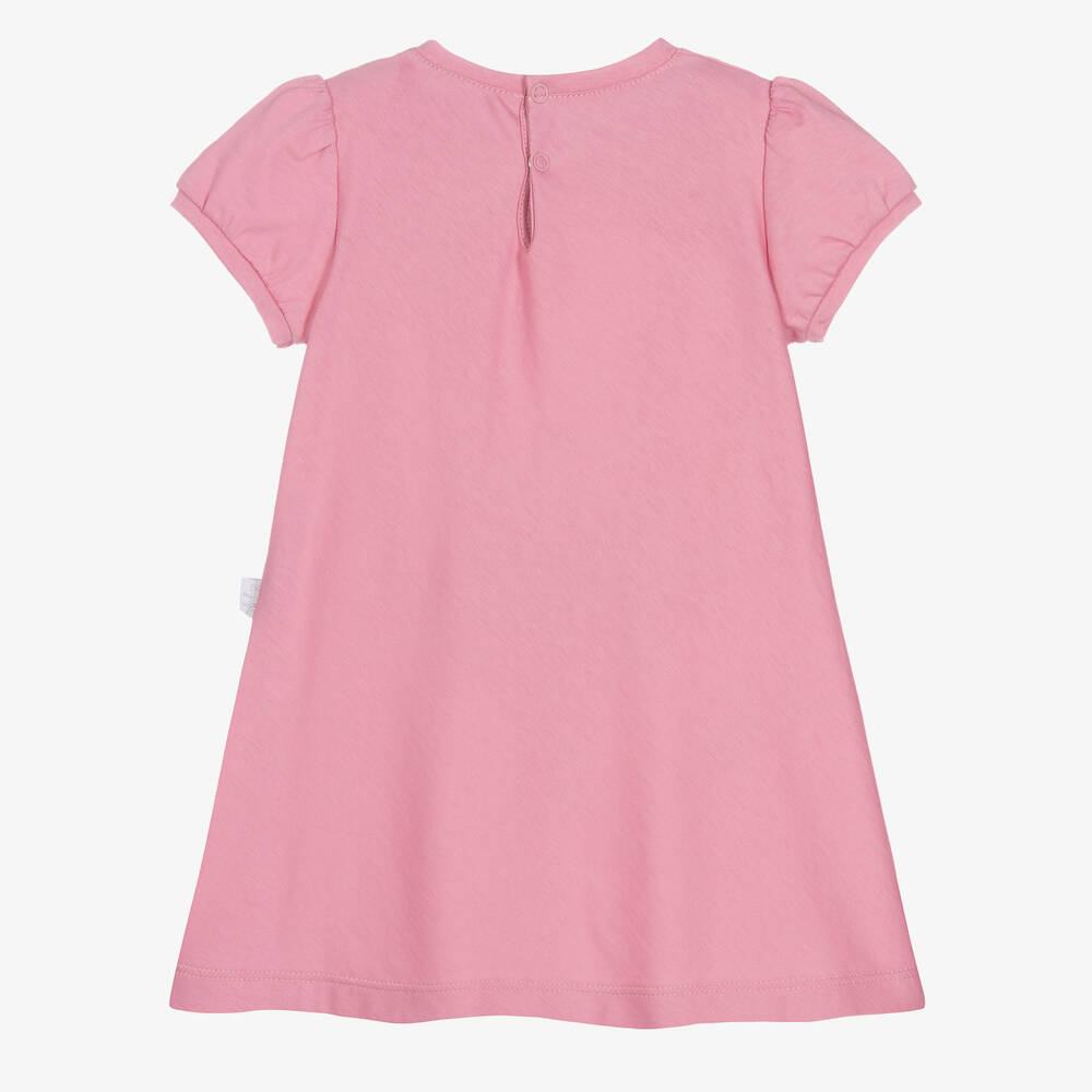 Il Gufo-Girls Pink Cotton Flower Dress | Childrensalon Outlet